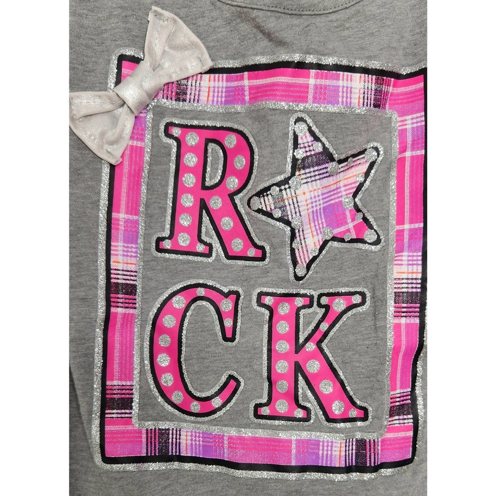 GRANIMALS ROCK STAR RUFFLED GRAY  TOP size 7